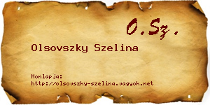 Olsovszky Szelina névjegykártya